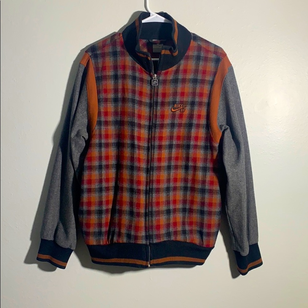 Nike SB Mens Wool Unique Plaid Zip Up